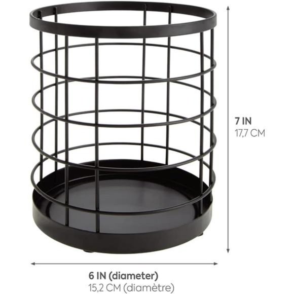 Wire Utensil Holder for Kitchen Counter, The Austin Collection - 6" x 6" x 7" - Picture 3 of 5